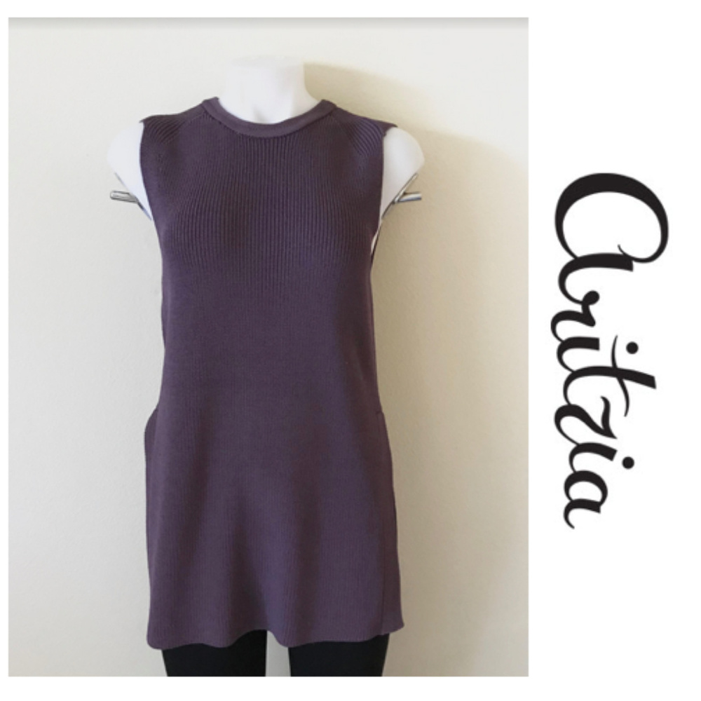 Aritzia Wilfred Long Knit Tunic Tank with Slits